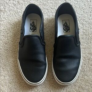 Vans Black Perforated leather Slip-On Shoes